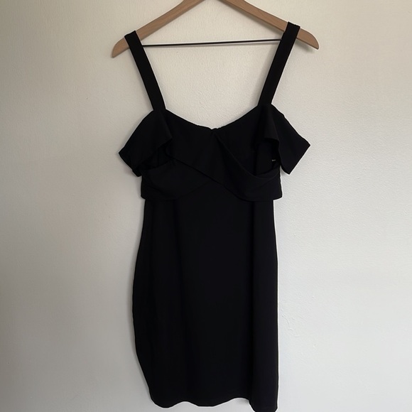 Revolve | By the Way | Black Bodycon Strappy Off Shoulder Mini Dress Size Medium - Picture 2 of 13